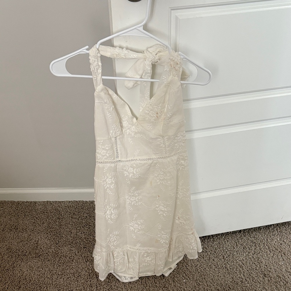Selfie Leslie Cream Backless Dress